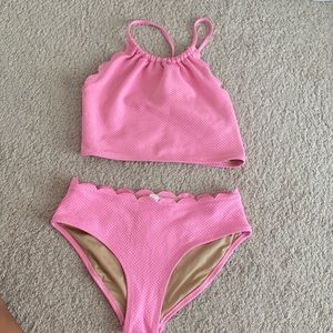 Pink 2 piece bikini, Size 12
